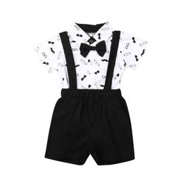 Citgeett Summer Baby Boy Wedding Formal Party Bow Suit Outfit 0-24M Baby Boys Gentleman Set Clothes J220711