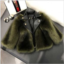 Style New Arrivals Short Girl Fur Coat Jacket Imitation Artificial Fur Grass High Quality Plush Leather Winter Kids Baby Girl Outwear