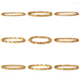 Beaded Strands Luxury No Magnetic Hematite Bracelet Men Gold Colour Nature Energy Bracelets For Women Fashion Balance Jewellery Pulsera Lars22
