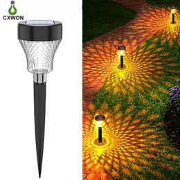 2022 Garden Lights Decoartive Outdoor Waterproof solar Pathway Light with Colourful Projection for lawn Courtyard Walkway