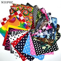 Rainbow Tie Dye Women Foulard Hip Hop Cotton Square Scarf Bandana Headband Gradient Colour Gifts For Men Boys Girls