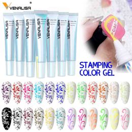 NXY Nail Gel Pudding Emboss 15ml Tube Neon Colour 3d Design Painting Good Pigmented Stamping Fast Draw Liner Varnish 0328