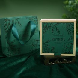 Gift Wrap Wedding Gifts For Guests Souvenirs Dark Green Wooden Candy Box Suit Sac Cadeau Birthday Party Chocolate Paper PackagingGift WrapGi