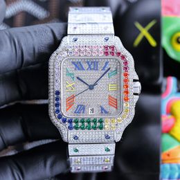 Men/Women Watch Waterproof Movement Diamond Bracelet Sapphire Business Wristwatches Stainless Steel 40mm Wristwatch Montre de L 6L6S
