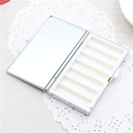 Wholesale 30PCS Blank Rectangle Pill Boxes Metal Pills Container 7 Grids Mini Portable Travel Case DH3614