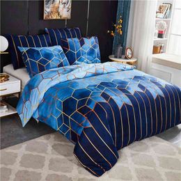 50 Geometric Duvet Cover Set Bed Linen Comforter Bedding Queen King Size