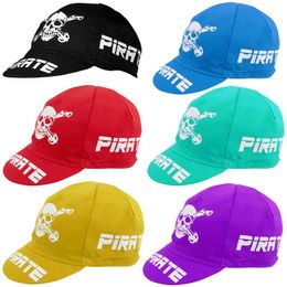 Cycling Caps & Masks Pirate Team Race Cap Red Yellow White Black Purple Blue Bike HatCycling