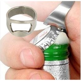 50 pcs/ lot Stainless Steel Beer bottle opener Wine Finger Ring Opener for Beer Bar Tool Wholesale 201201