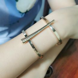 Unique Copper Bracelets Cuff Bangles For Women 2022 Fashion Trend Geometric Statement Bracelet Brass Vintage Jewellery UKEN Bangle Inte22