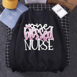 Women's Hoodies & Sweatshirts Love Blessed Women Harajuku Streetwear Long Sleeve Crewneck Oversized Top Fashion Nurses' Day ClohtesWomen