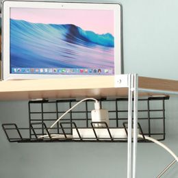 Hooks & Rails 1Pc Under Desk Cable Management Rack Compact Organiser Storage Table Wire Patch Finishing