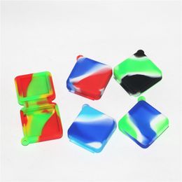 Nonstick boxes 9ml wax containers block shape silicone container food grade jars dab tool storage jar oil holder for vaporizer accessories