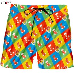 Christmas Mens 3D Printed Coloured Shorts Stockings And Gift Boxes Sports Large Size Spandex 5XL Clothing 220623