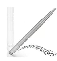 New silver permanent makeup pen 3D embroidery makeup manual pen tattoo eyebrow microblade