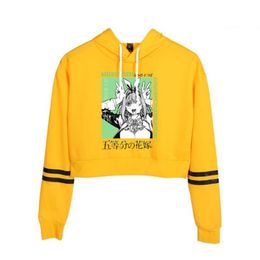 Women's Hoodies & Sweatshirts Anime The Quintessential Quintuplets Crop Top Hoodie Harajuku Cropped Sweatshirt Streetwear Hip Hop Long Sleev