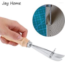 Wooden Handle Adjustable Leather Edger Creaser Tools DIY Craft Skiving Knife For Stitching Groover Accessories1