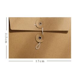 Simple Retro Archive Bag Kraft Paper Envelope Storage Bag Winding Strap Envelope Bag Wholesale LX4868