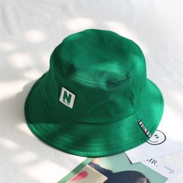 2018 green Bucket Hat Fisherman Hats Men Women Outer Summer Street Hip Hop Dancer Cotton Panama City Hat294J Kolgm