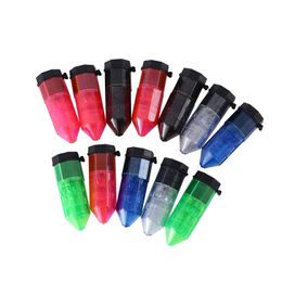 LED Smoking Colourful Plastic Cone Dry Herb Tobacco Storage Case Air Pen Herb Dispenser Grind Grinder Crusher Grinding Chopped Hand Muller Cigarette Holder DHL Free