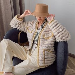 Women's Fur & Faux Mink Fashion High Quality Genuine Coat Korean Female Jacket Winter Jackets For 2022 Women Coats Ropa Para Mujer Zjt538