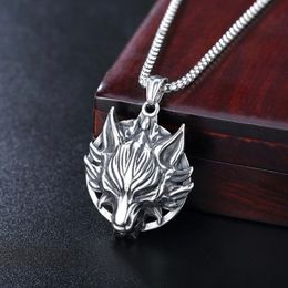 Pendant Necklaces Retro Punk Metal Direwolf Head Necklace Animal Style Men Rock Knight Jewellery WholesalePendant