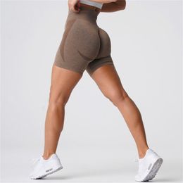 High waist seamless biker shorts for women fitness gym mocha curve booty workout yoga skim short 220725