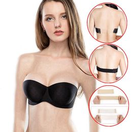 strapless backless invisible bra Canada - 2pcs Lots Sexy Strapless Bra Women Push Up Backless Invisible Bras Lingerie 1 2 Cup Seemless Bralette For Wedding Dress