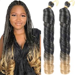 French Curls Crochet Braid Hair Loose Wave Extensions African Synthetic Hair For Braids Curly Braiding Hairs