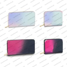 M81340 M81388 ZIPPY wallet canvas real Cowhide-leather women men Spring in the City Colour gradations sunrise pastel cash card bag COIN PURSE