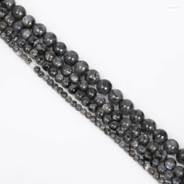 Other 38-95pcs Natural Stone Beads Black Glitter Round Loose Spacer 4-10mm For Making DIY Bracelet Necklace Jewellery Findings Rita22