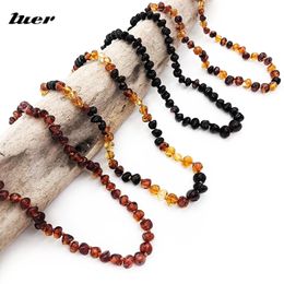 baby teething jewelry Australia - LUER Baltic Amber Teething Necklace 16 Colors Bracelet Lab Tested baby jewelry Natural Certificated Unisex 220722