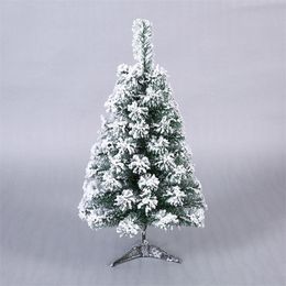 60cm Mini Artificial Christmas Tree Xmas Year Home Ornaments Desktop Decorations Flocking Snowflake Y201020