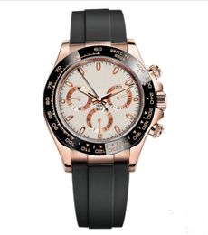 Мужские наручные часы Master Design, спортивные керамические часы, кольцо из розового золота, корпус из нержавеющей стали, каучуковый ремешок, складная пряжка