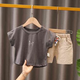 Summer newborn baby boy girls clothes outfit sets casual sports T-shirts shorts suits for toddler babies clothing thin cool sets G220509