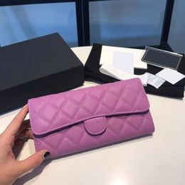 2022 New Brand Designer Long Flip Wallet Leather Belt Plaid Fashion Girl
