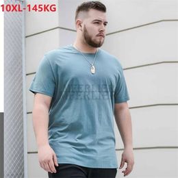 summer Men's t-shirt short Sleeve Large Size 10XL 6XL 8XL oversize Casual streetwear tshirt simple tees Green blue 52 54 tops 220507