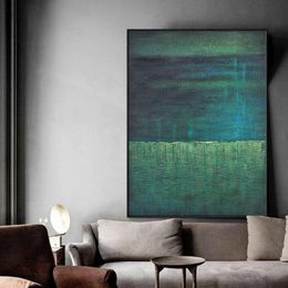 lighted canvas wall art Australia - Paintings Color Abstract Painting In Dark And Light Green Wall Art Home Decor Handmade Picture Modern Oil On Canvas UnframedPaintings
