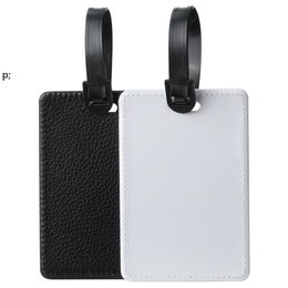 Sublimation Blank Leather Luggage Tag Party Favour Double Sided Heat Transfer Label Tags Creative DIY Keychain Gift BBB15269