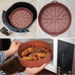 Air Fryer Silicone Pot Mult-functional Accessories Bread Mold Fried Chicken Pizza Not Sticky Baking Tray Kitchen Multiple Sizes 220517