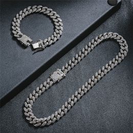 Iced Out Cuban Link Chain Necklace Men 2024 Hip Hop Stainless Steel designer Jewelry Necklaces