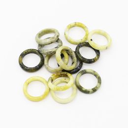 6mm Natural Stone Seagrass Yellow Rings Unisex Circle Finger Reiki women Jewellery Gifts