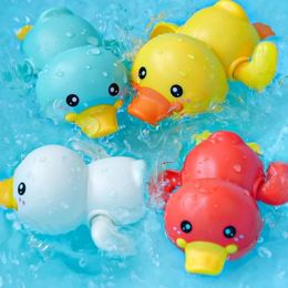 Summer Baby Bath Toys Shower Baby Clockwork Swimming ducks fish Children Play Water Cute Little Duck Bathing Bathtub Toy For Kid Gifts