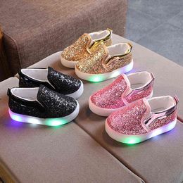 Kids Shoes Flash Classic Casual Canvas Baby Girls Boys Luminous Sneakers Non-slip Rubber Sole Children's Y220510