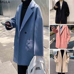 Men's Wool & Blends Medium Length Plush Windbreaker Fall / Winter 2021 Coat Thickened Woollen Mens Clothing Men1 T220810