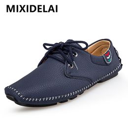 Quality Men Moccasins Leather Casual Loafers Handmade Casual Shoes Breathable Slip-On Shoes Soft Comfortable Drive Flats