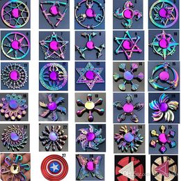 Rainbow Pack Metal Fidget Spinner Star Flower Skull Dragon Wing Pack Hand Spinning Top For Autism ADHD Children Adult Anti Stress Toys EDC