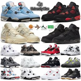 -Nike air jordan 4s Retro Basketball Shoes white oreo metallic purple black men women sneakers US 5.5-13