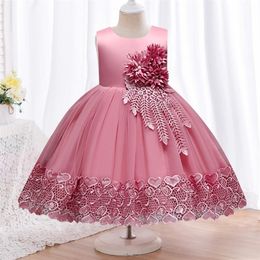 Kids Tutu Birthday Princess Party Dress for Girls Infant Lace Children Bridesmaid Elegant Dress for Girl baby Girls Clothes 220707