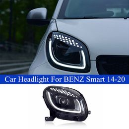 W453 Car Daytime Head Light For BENZ Smart LED Headlight Assembly DRL Turn Signal High Beam Angle Eye Lamps 2014-2020