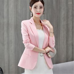 Women's Suits & Blazers Brand Autumn Winter Women 2022 Plus Size Office Work Slim Pink Green Black Casual Long Sleeve Blazer